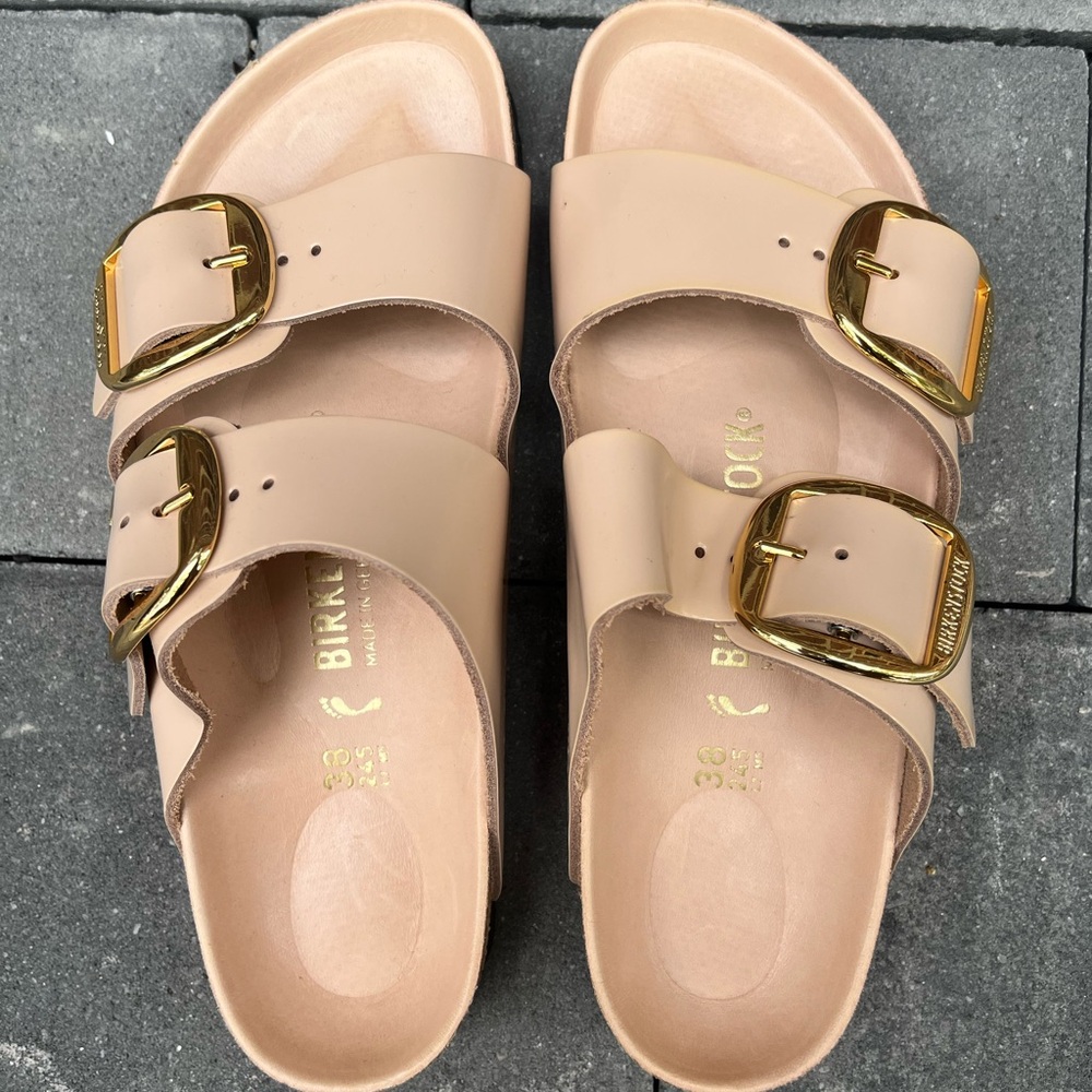 [SOLD]Birkenstock Arizona Big Buckle Staud Collection Sz 7-7.5 Sandcastle Nubuck - Picture 5 of 5